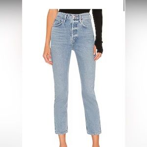 Agolde Riley High Rise Straight Crop in Shiver